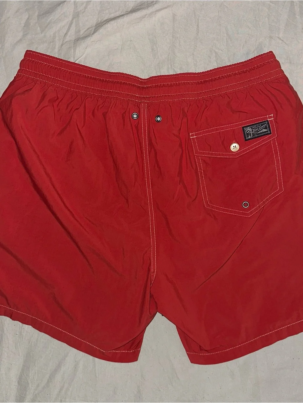 Vintage 90s Polo Ralph Lauren Swim Trunks Red Floral Waistband Shorts Mens XL